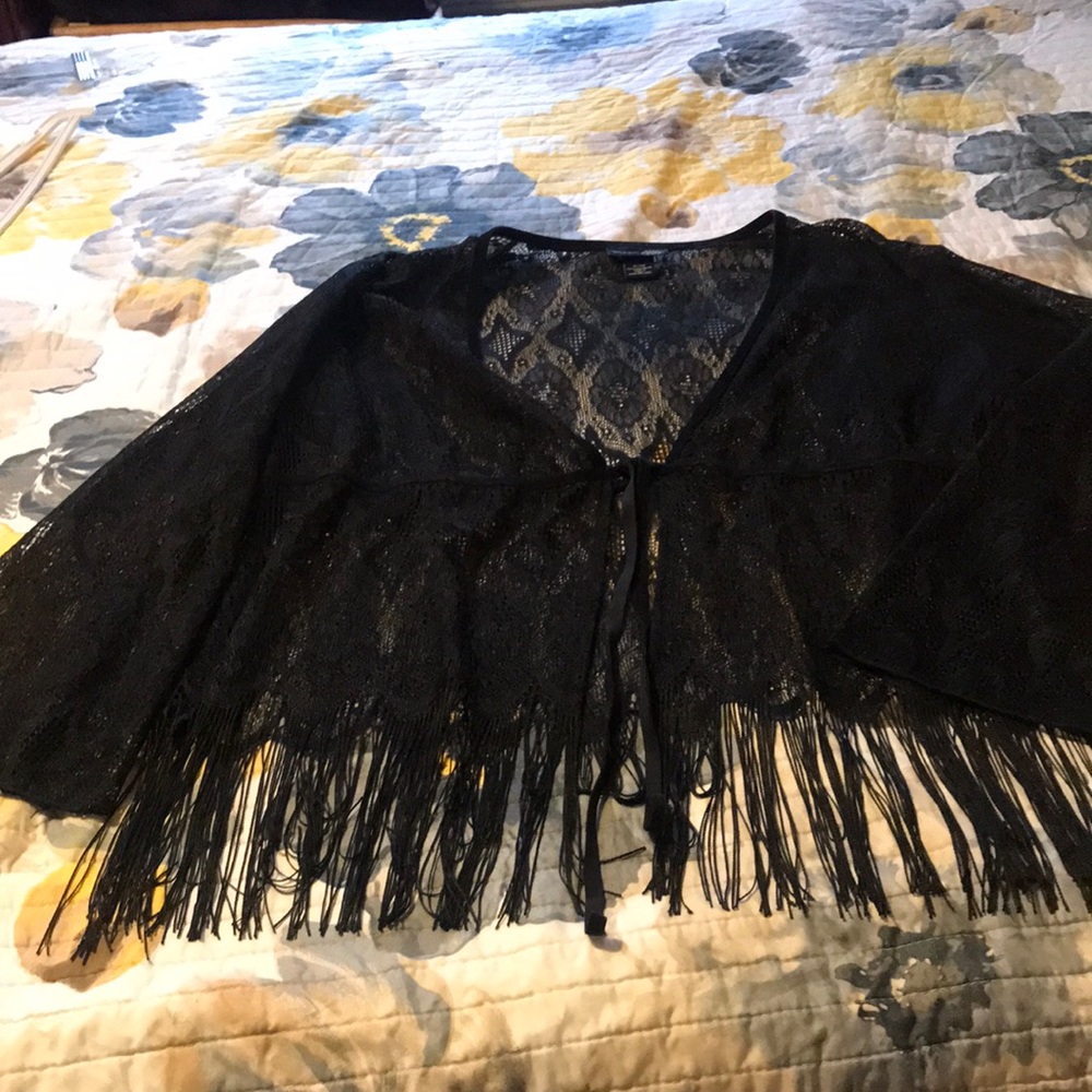 Lace and Fringe sheer jacket
